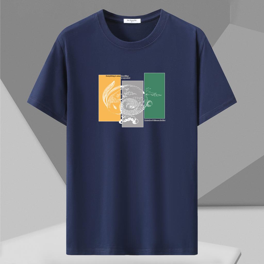 Hals Breezy Übergröße Basic Rundes Kurzarm-T-Shirt in Mehreren Farben