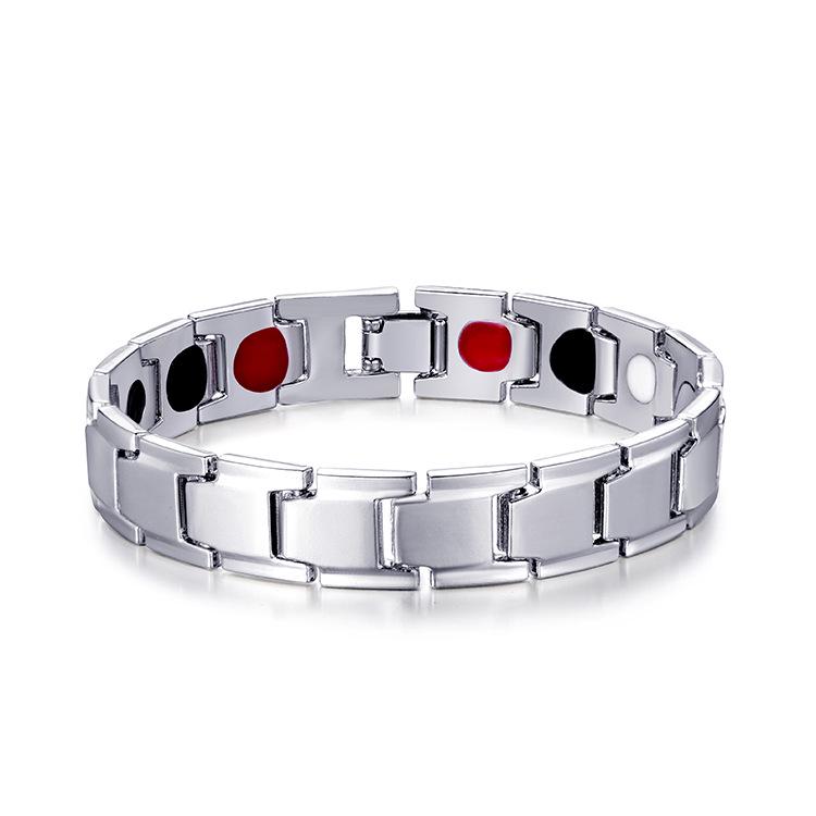 New Men Magnetic Bracelet Magnetic Therapy Hematite Titanium Steel Bracelet Removable