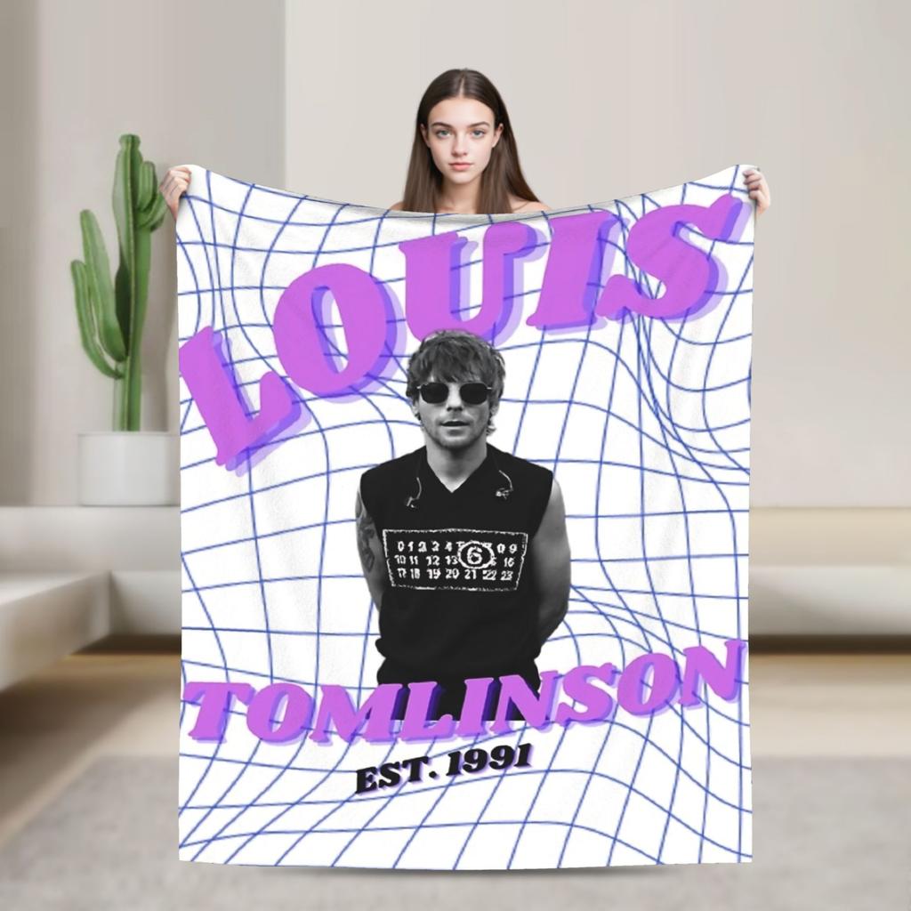 Louis Tomlinsons Singer Blanket Flannel Funny Soft Throw Blankets for Coverlet Winter