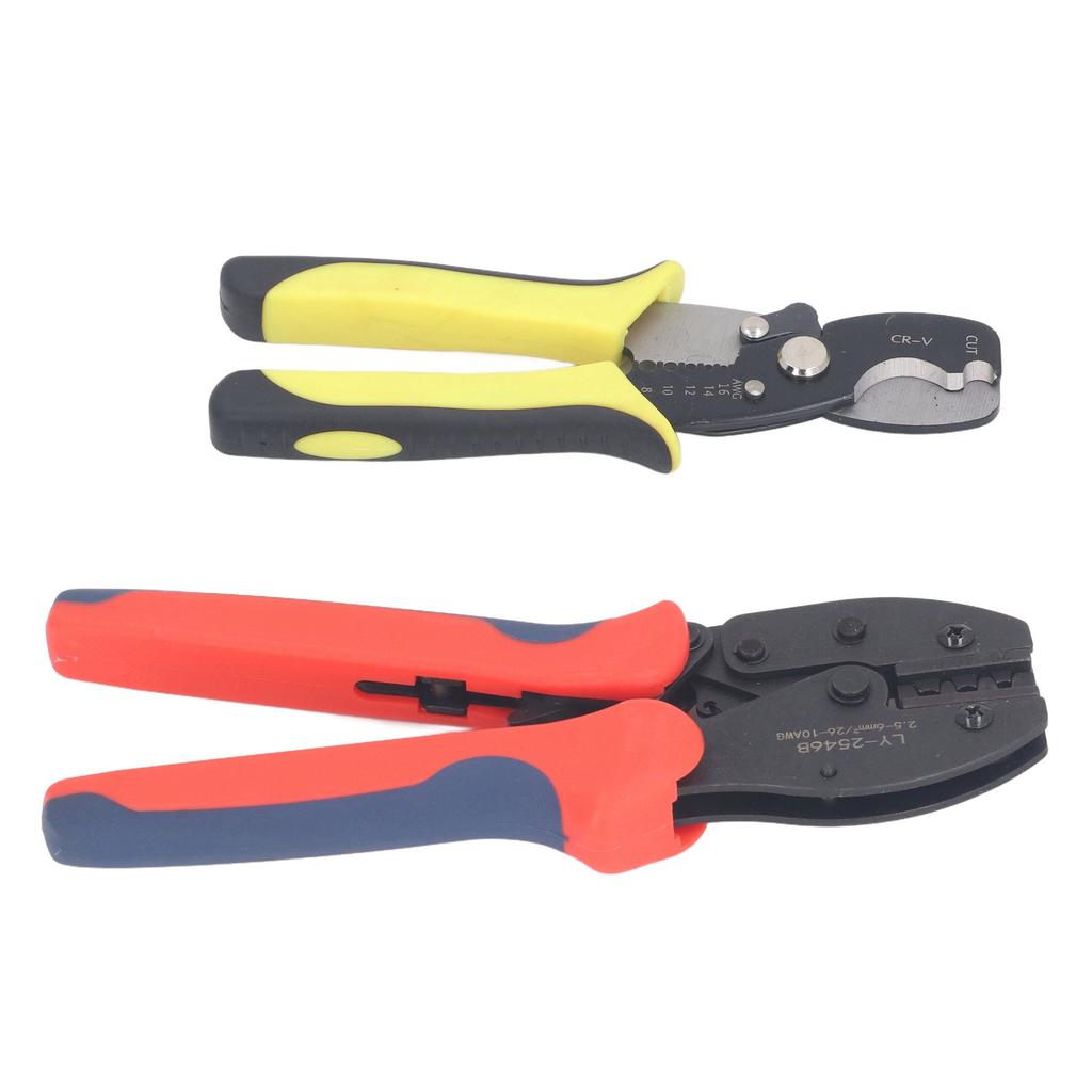 Solar Crimping Tool Kit Precise Ratchet Auto Lock Release PV Panel Crimper with 10 Connectors for