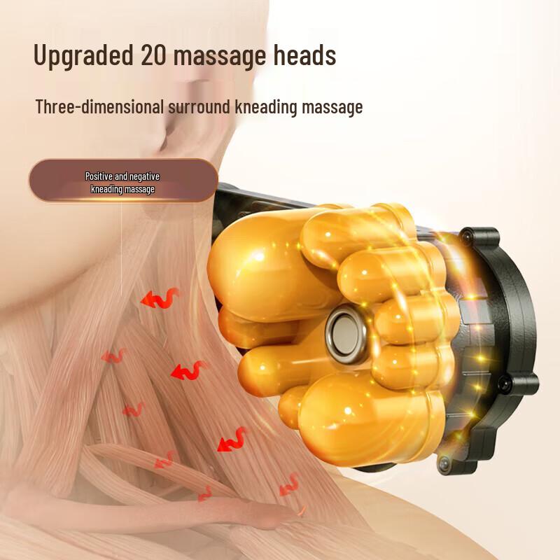 Aux Neck and Back Massage Pillow with Heat and Vibration