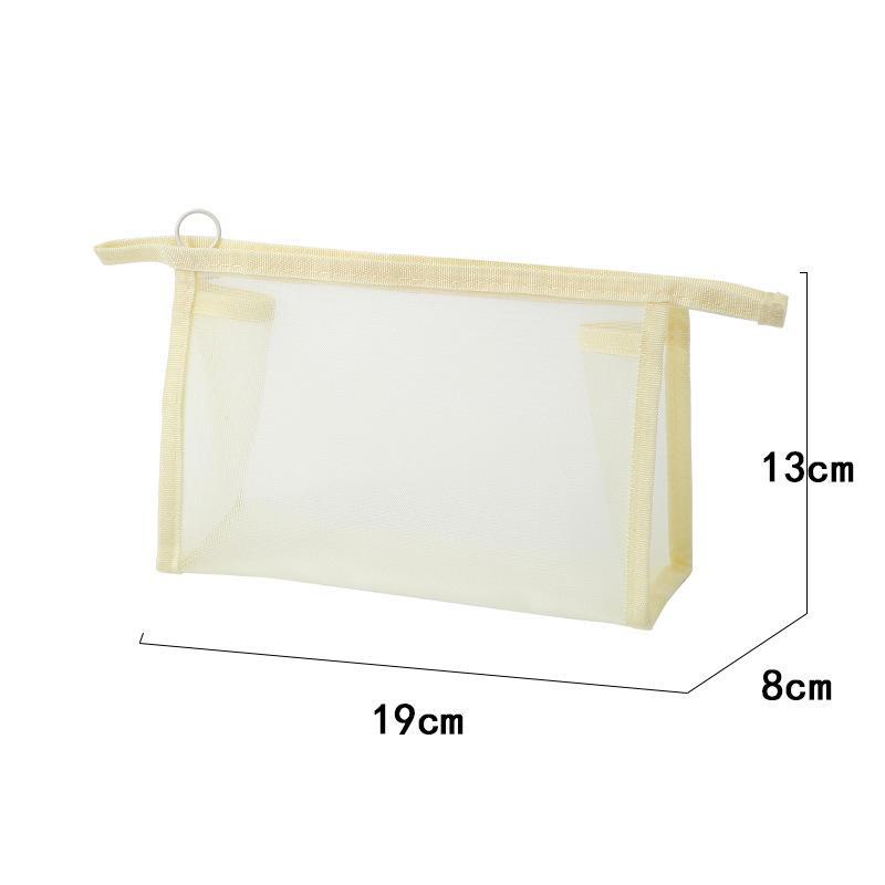 Custom Logo Portable Nylon Mesh Makeup Bag - Small Transparent Cosmetic and Lipstick Storage