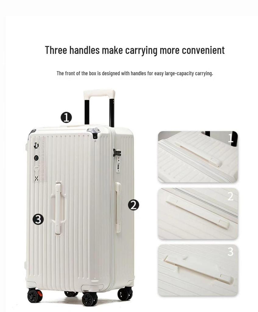 Extra Large Capacity Five-Wheel Antibacterial Suitcase with Brake Wheel and Password Lock