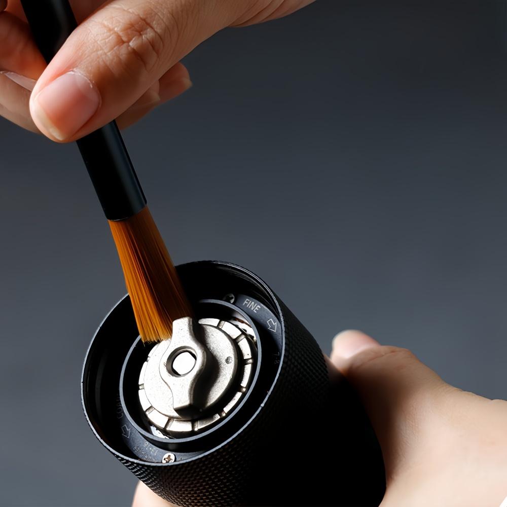 Coffee Grinder Aluminum Tube Double-head Cleaning Brush Soft Bristle Coffee Machine Powder Cleaning Home Kitchen Cafe Clean Tool