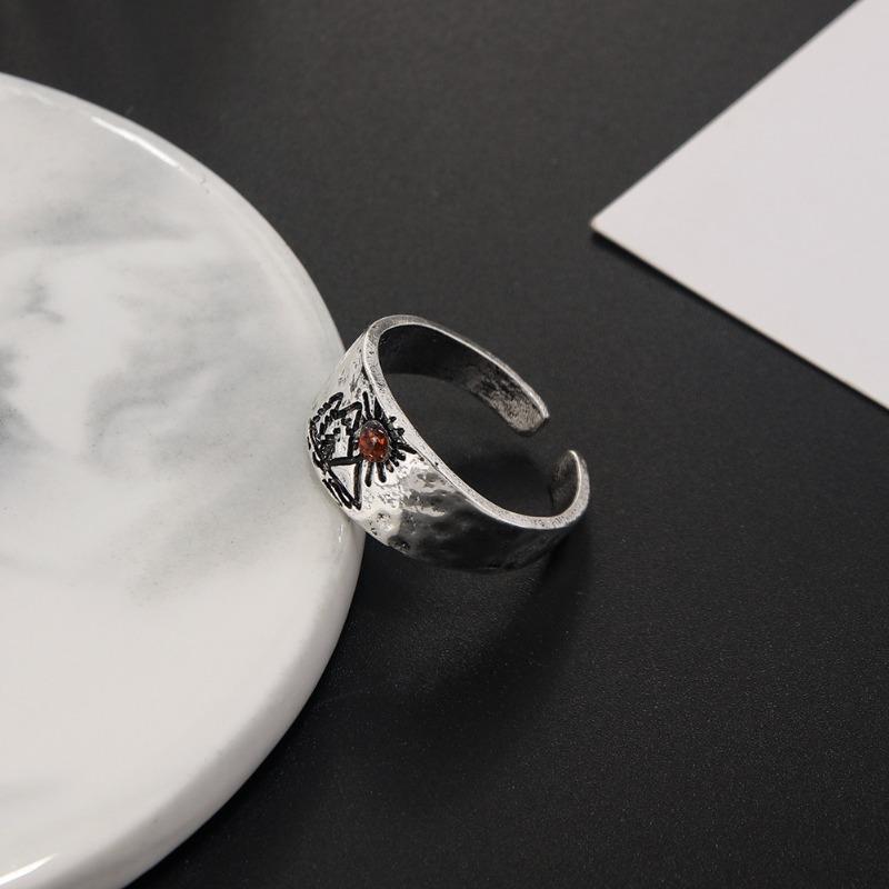 Forest Mountain Sunset Nature Landscape Carved Ring for Women Men Yellow Crystal Rings Wedding Ring Anniversary Gift Wholesales