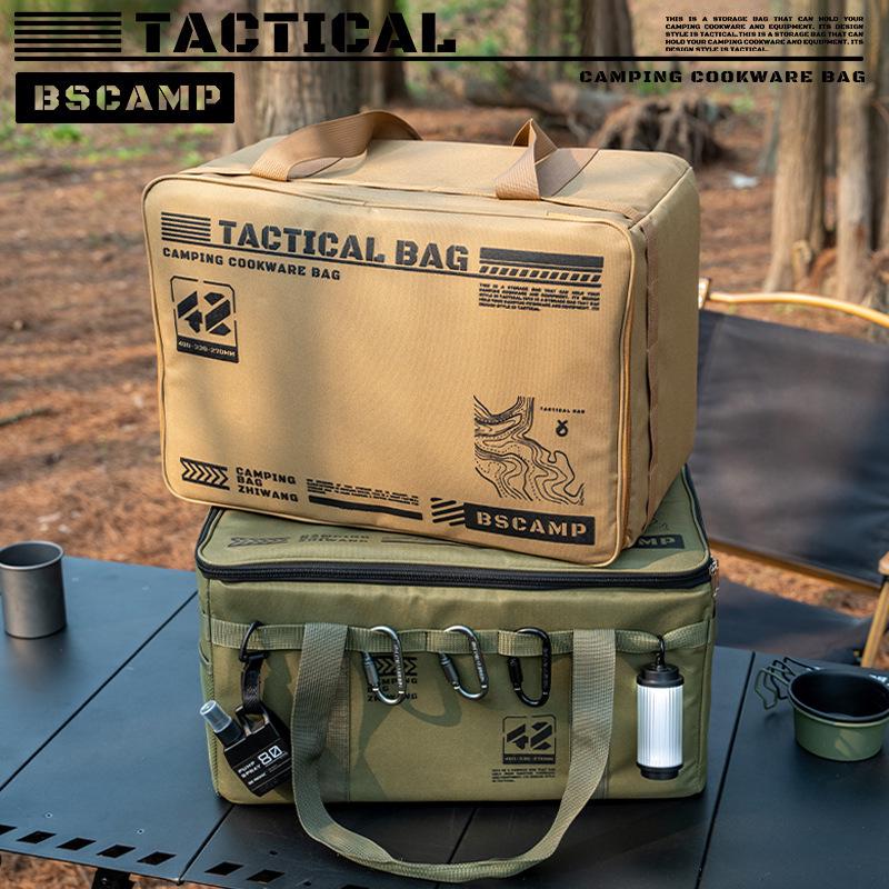 Large Outdoor Tactical Cookware & Gas Tank Storage Bag for Camping & Picnics