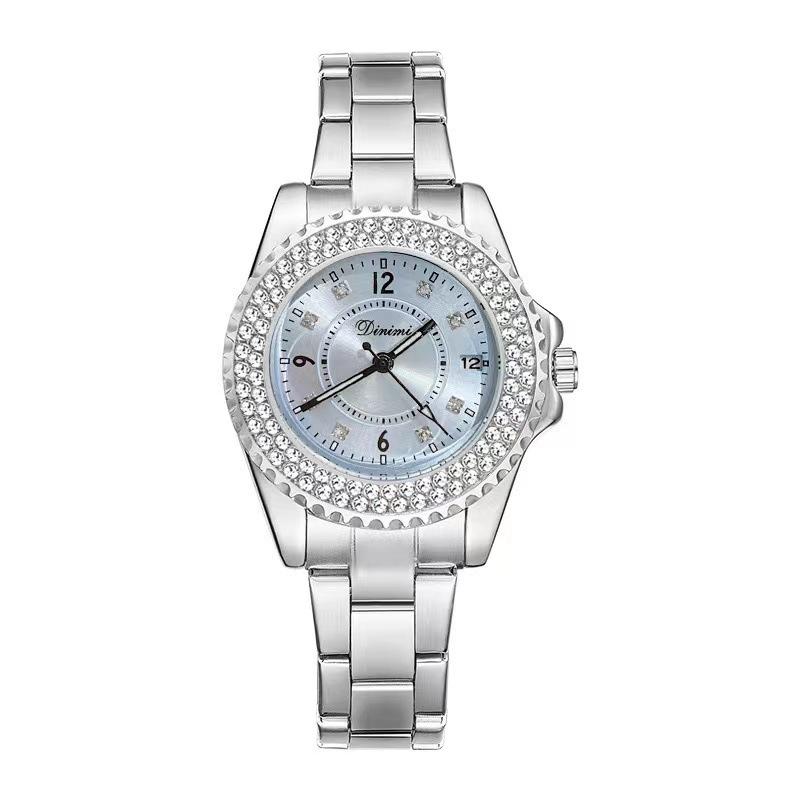 Watch Diamond High-End Solid Steel Belt Calendar Watch Xiaoxiangfeng Fashion Women'S Watch