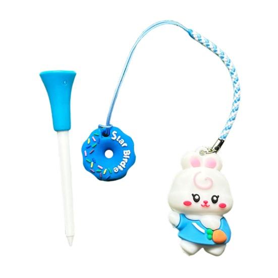 Golf Tee Hanger Plastic Anti Lost Golf Tee Ring with Strap Cartoon Animal Golf Tee Holder Tee Loss Prevention Golf Accessories for Men Women
