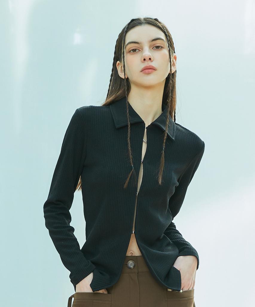 Latizen L9 Cutout Collar Top(Black)