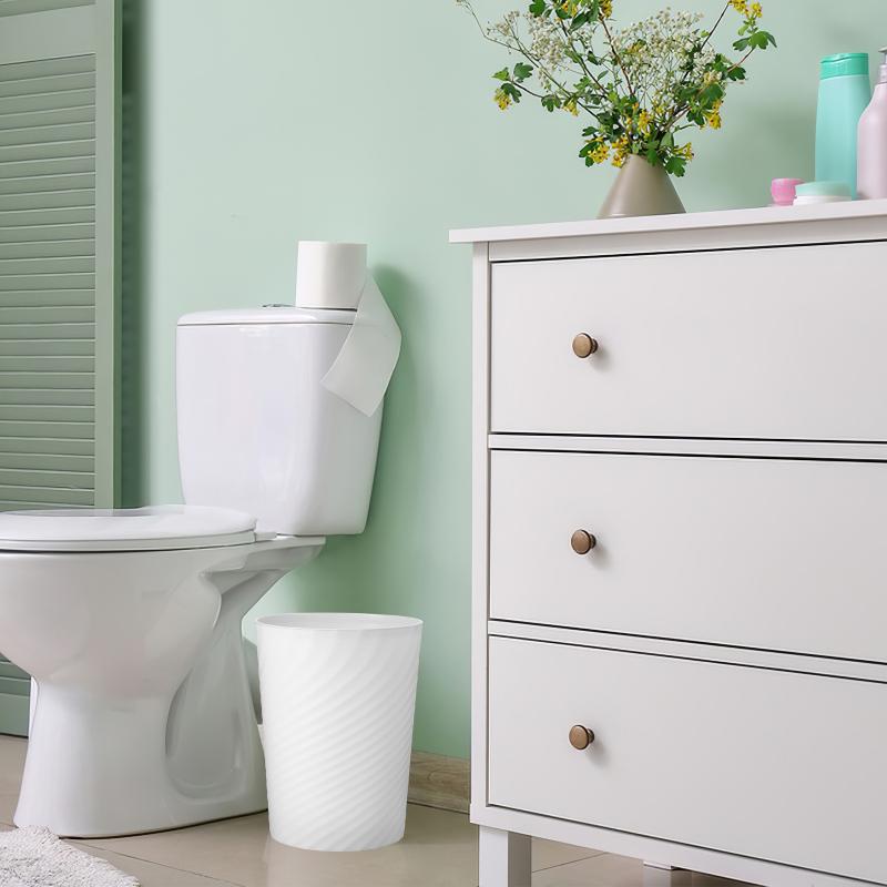 Nordic Style Household Kitchen Trash Can Modern Living Room Bedroom (large Size 12l White) Bin Waste Basket For Round Ash-bin