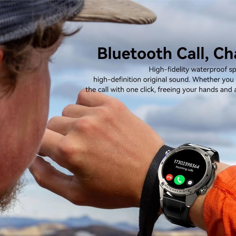 DM56 1.43-inch AMOLED screen GPS smartwatch for Men BT call Height Compass Android Fitness Tracker Bracelet iOS Remote