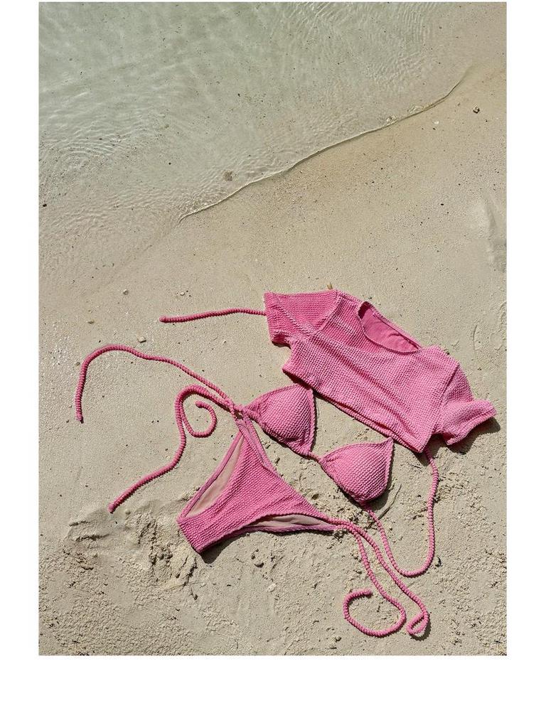 2025 Elegantes Rosa Dreiteiliges Sexy Bikini-Set für Frauen - Schicke Resort-Bademode