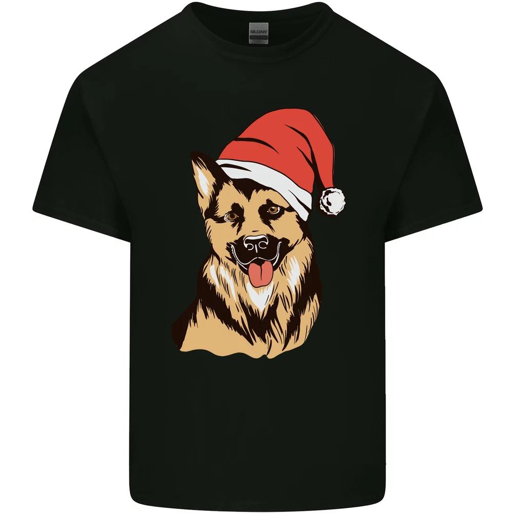 Christmas GerUnisex Shepherd Dog Xmas Alsatian Unisexs Light Cotton TShirt S
