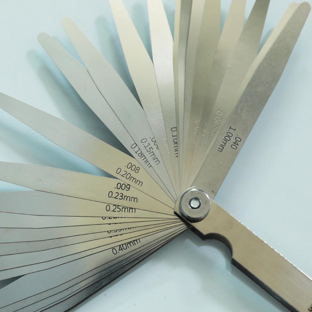 32-Piece Stainless Steel Feeler Gauge, 0.03-1mm (0.001-0.040 inch) Thickness Measurement Tool
