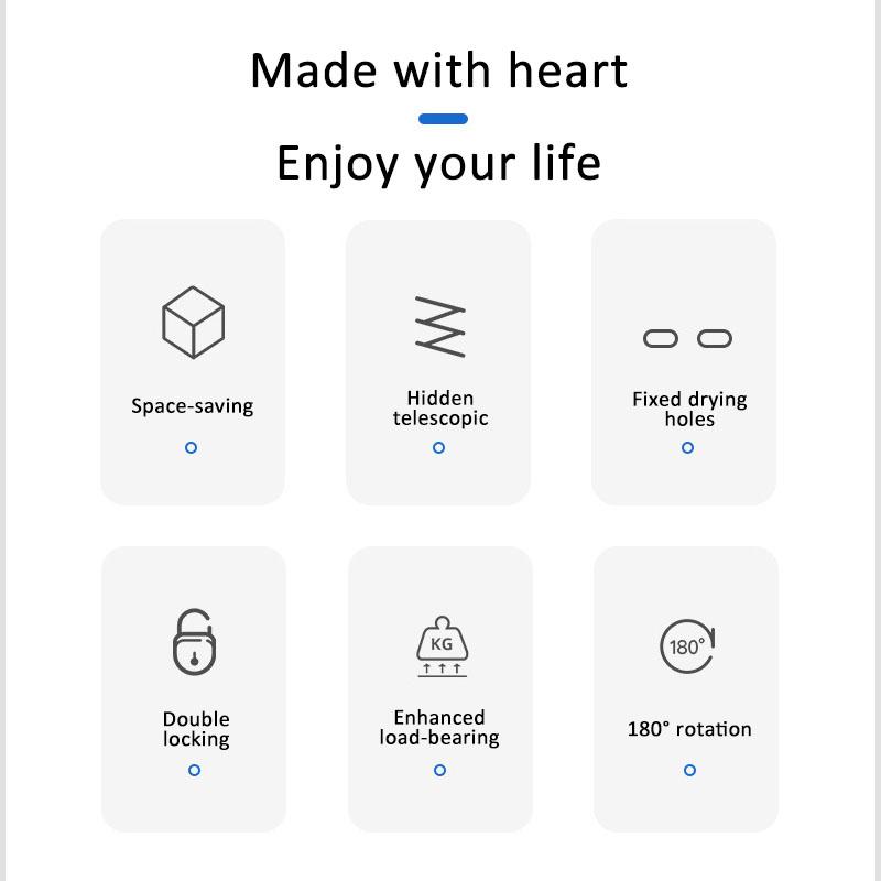 Retractable Clothesline, Wall Mounted Drying Rack Clothing Line, Indoor Outdoorclothes Dryer for Balcony, Bathroom of Small Flat