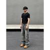 Blaexit American High Street Paris Bootcut Smoky Gray Flared Jeans Men's Vintage Straight-Leg Scimitar Pants