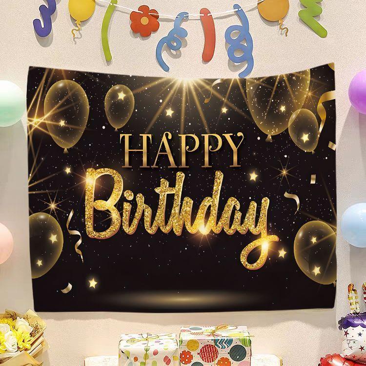 Birthday Happy Banner  Photography Background Cloth  Children's Party Decorative Wall Hanging Cloth