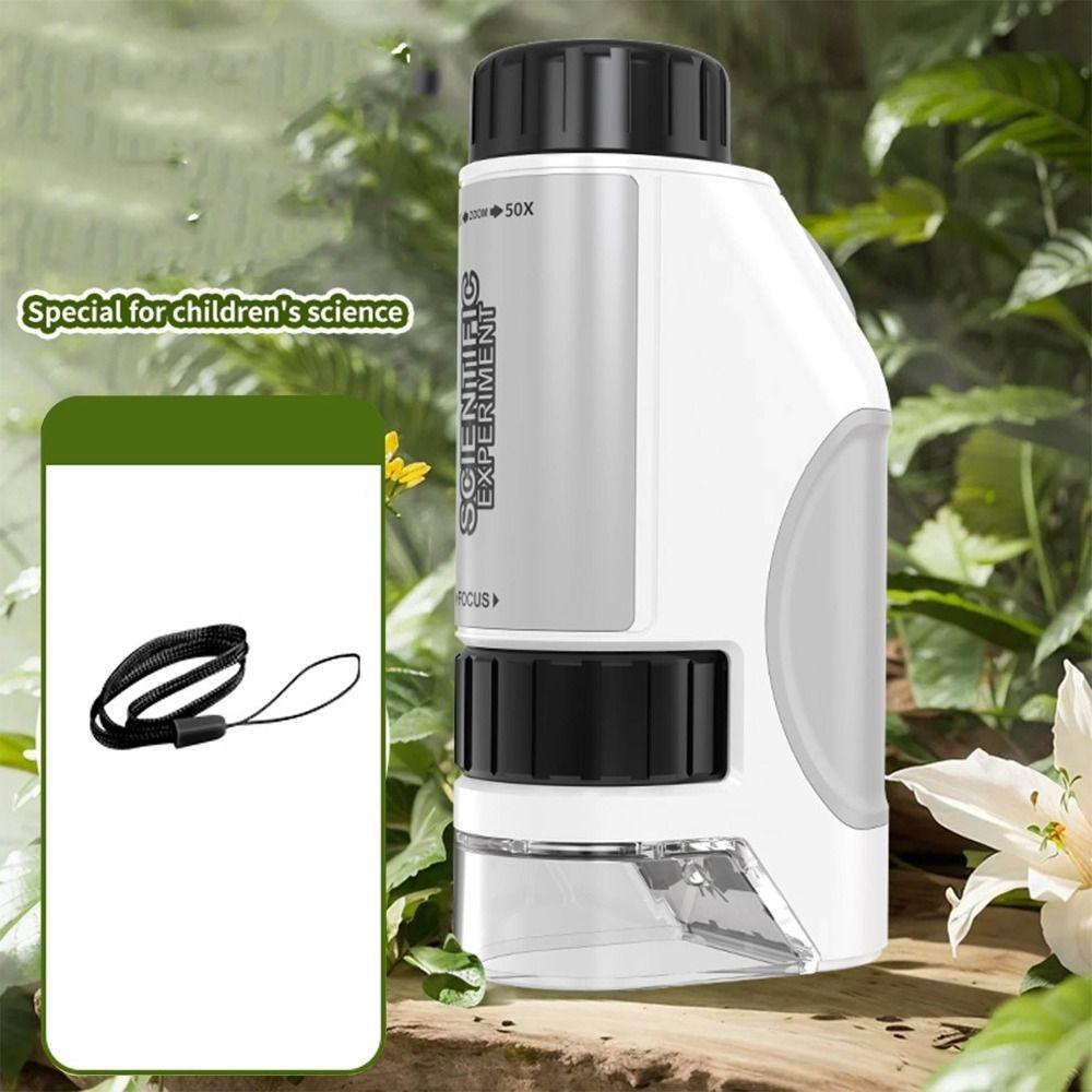 LED Light Source Kids Microscope Handheld Educational Microscope Science Experiments