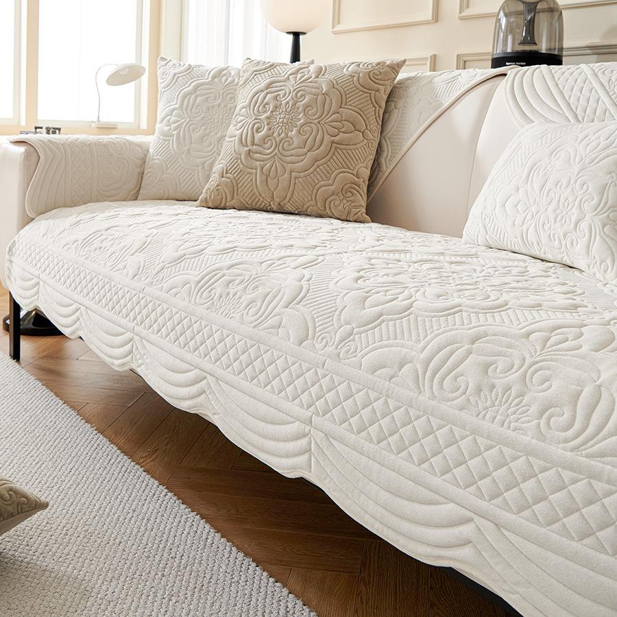 Light Luxury  Autumn And Winter Plush Anti-Skid Sofa Cushion Simple New Milk Plush Sofa Towel Cover Warm Seat Cushion