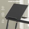 Foldable and adjustable bed table, bamboo laptop bed tray tilting top 83.5x33x34cm black