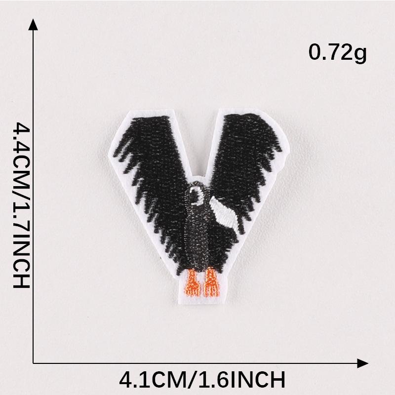 Duoku Embroidery Stickers 26 English Letters Pinyin Animal Adhesive Patch Stickers Clothing Accessories Hand Account Diy Cloth Stickers