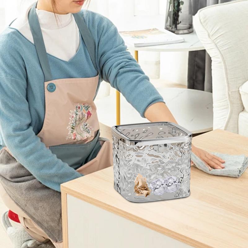 

Desktop Trash Can Countertop Garbage Bin Miniature Trash Can Wastebasket With Pop-Up Lid Trash Can Waste Bins For Bedroom 20L