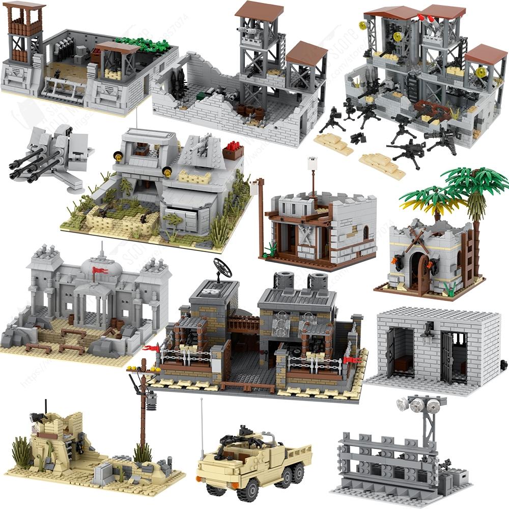 MOOXI Military Wars Simulation WW2 Battlefield Weapons Vehicle Model Set MOC Bricks DIY Building Blocks Toys Children Adult Gift