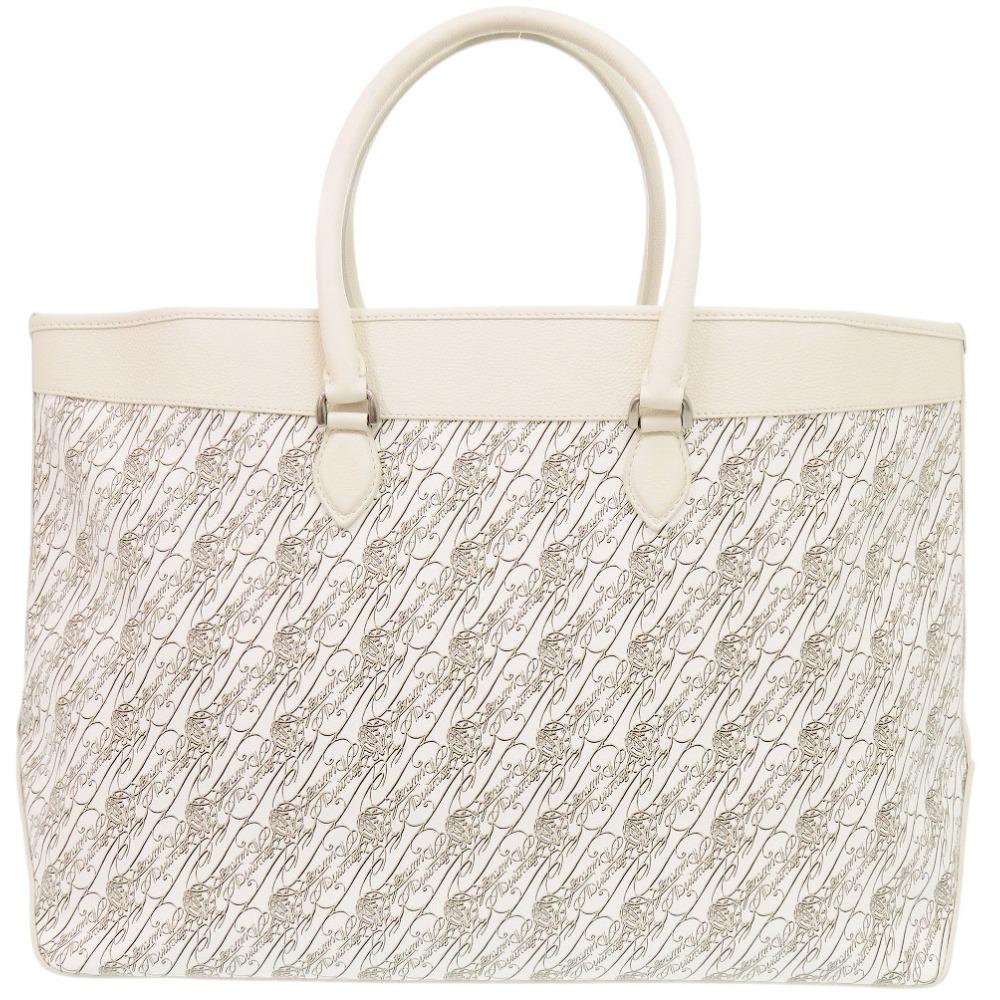 Used AUTHENTIC BERLUTI Toujours Marbouf XL Tote Bag White Leather