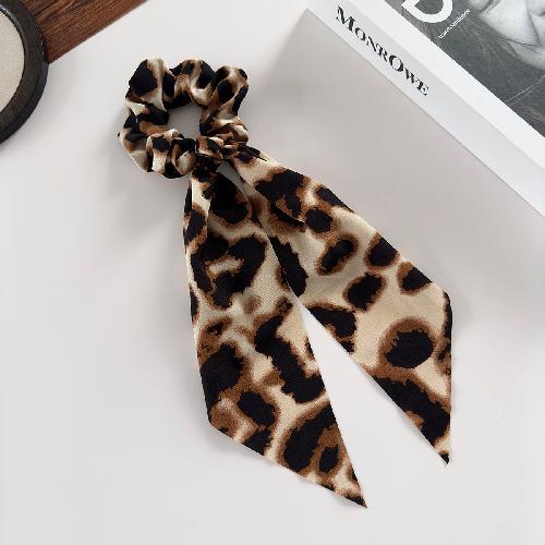 Leopard Print Bow Ribbon Large Scrunchies High Elastic Hair Ties for Women Ponytail Holder Hot Selling Daily