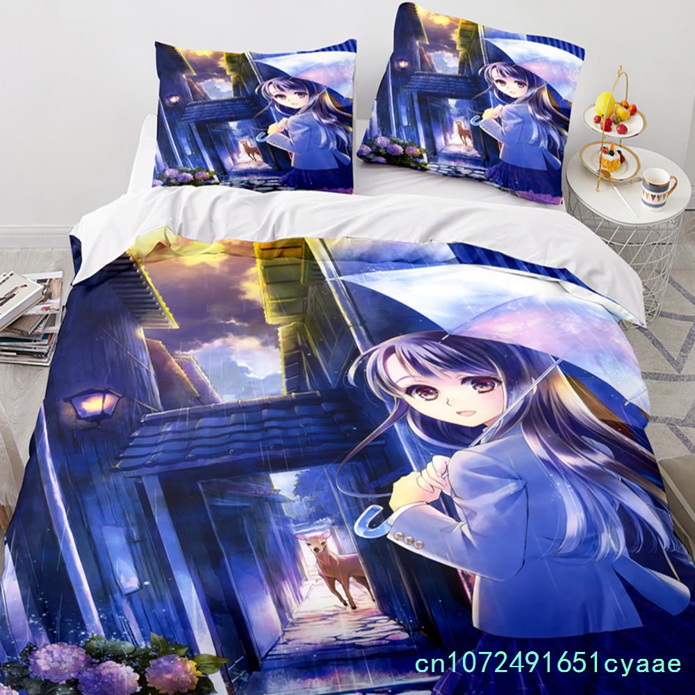 Anime Kawaii Sexy Meisje Beddengoed Set Jongens Meisjes Eenpersoons Tweepersoons Maat Dekbedovertrek Kussensloop Bed Kinderen Volwassenen Mode Hometextiel