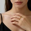 Stainless Steel Gold Zircon Rings Women Men Polished Finger Ring Minimalist Simple Jewelry