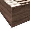 Brown Oak Effect Bed Frame 90x190 Cm Engineered Wood