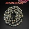Vintage Shi Family Style Fragrant Two Tone Mixed Color Pearl Necklace Light Luxury Sweater Chain