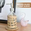 2 Pcs Straw Vase Set Cup Sleeves Rattan Cover Bracket Bunco Ornament Multicooker Glass Grass Trager Accesoeies