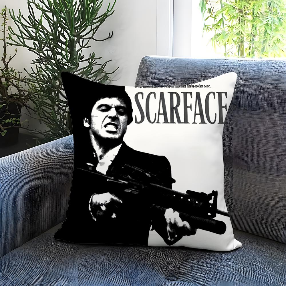 movies S-Scarface Cushion Cover Comfortable Reversible Pillow Cover Ideal for Car Sofa Bedroom & Beyond