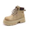 White Deer Martin Boots Women's Autumn New Outdoor Hiking Rhubarb Boots First Layer Pigskin Tooling Boots Children