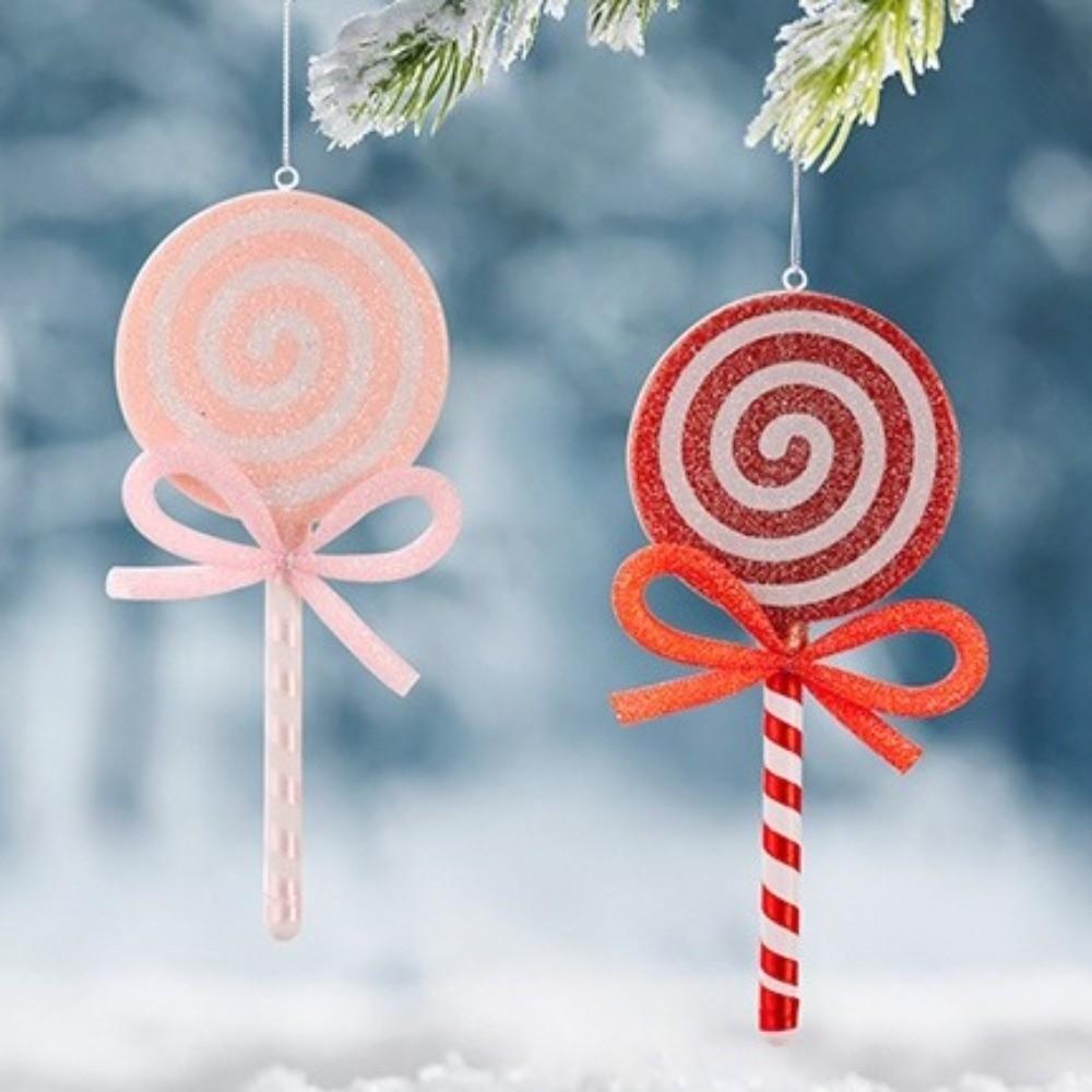 Bow Simulated Lollipop Red Pink Christmas Tree Decoration  Christmas Tree