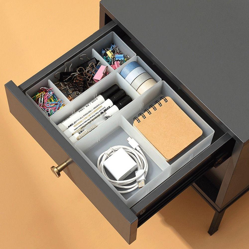 Combinable Drawer Storage Boxes Transparent Cosmetics Storage Box Multi Grid Case  Home Decoration