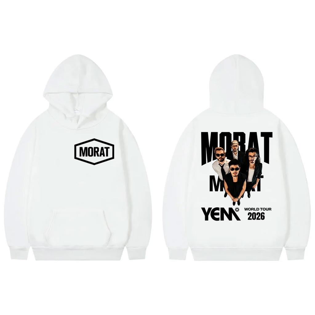 Colombia Band Morat Graphic Hoodie Yem World Tour 2026 Merch Pullovers Unisex Fashion Vintage Hooded Sweatshirts Streetwear