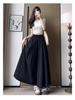 Yamamoto Women's High Waist Ice Silk A-line Skirt Pants - Summer 2026 Collection, Plus Size, Wide Leg, Slimming Fit