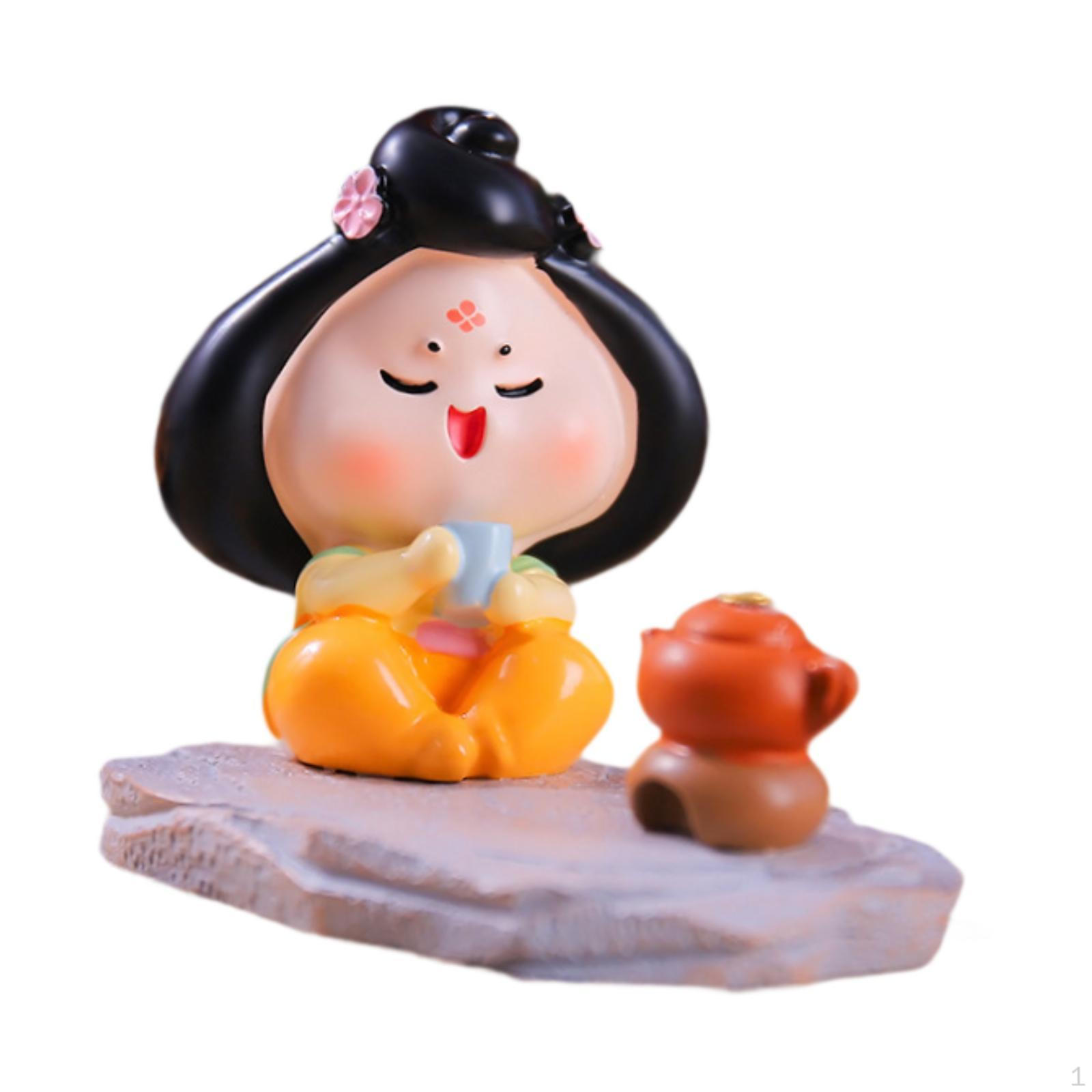 

Мультяшная статуэтка из смолы, аксессуары для интерьера, декоративная реалистичная статуэтка, украшение для приборной панели автомобиля жёлтый