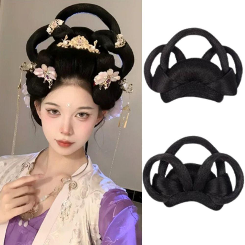 Kopfschmuck Antik Haarknoten Vintage Chinesisch Antiker Chignon Retro Hanfu Perücke Stirnband Täglich
