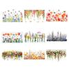 Colorful Floral Window Sticker Removable Flower Window Clings Waterproof Static Window Decal for Home Office Bedroom Bathroom Decor