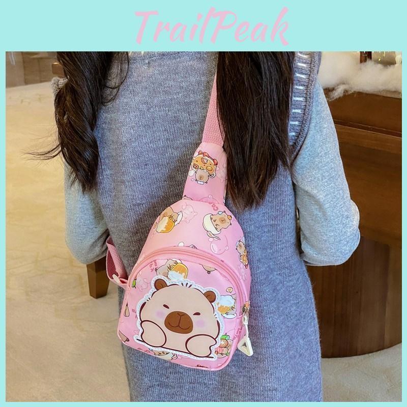 Printed Shoulder Capybara Crossbody Chest Bag Children Cartoon Outdoor Leisure