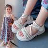 Girls Sandals 2025 Summer New Little Girl Little Princess Roman Shoes Children Soft Sole Korean Version of Beach Shoes