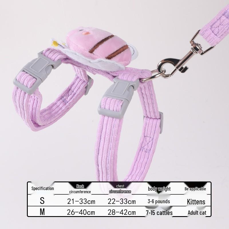 Nastavitelný I-postroj pro kočky a vodítko - Únikuvzdorný, Roztomilý, Sada pro venčení koťat a koček