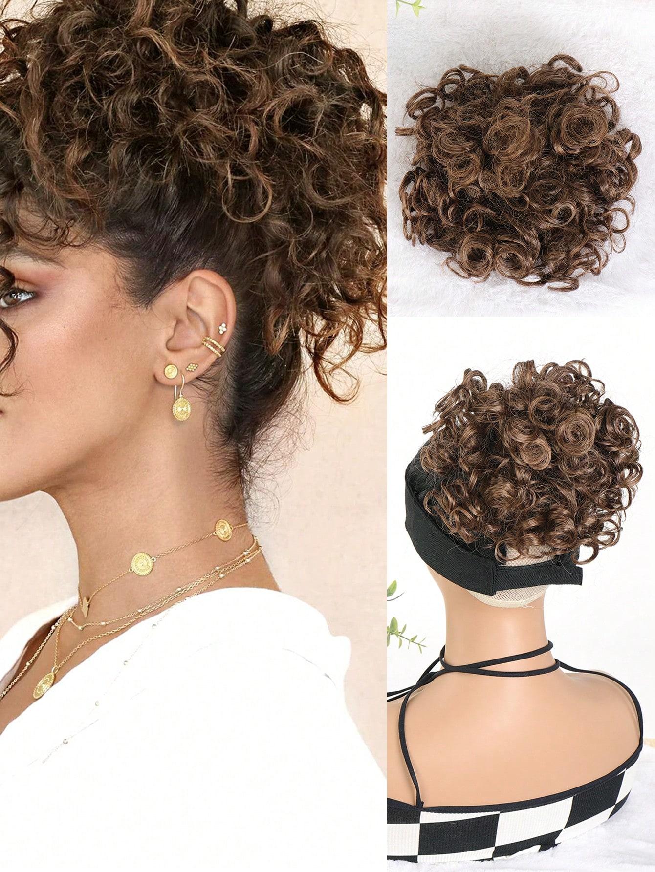 

Синтетическая небрежная накладка для волос в виде пучка для женщин, 60 г, эластичная накладка на шнурок, свободная волна, вьющиеся волосы, накладка для волос для женщин, ежедневное использование 10inch