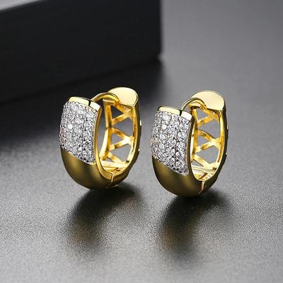 CMM Top Qualität Gold Farbe Cubic Zirkonia Kleine Creolen