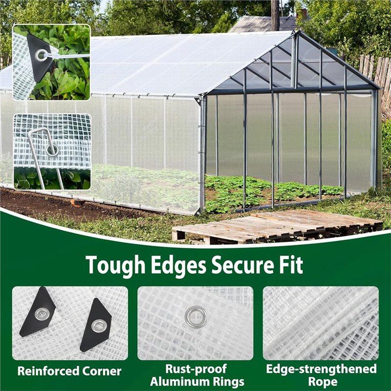 ABMH-Waterproof Clear Tarps With Grommets, 6X8 FT Heavy Duty Greenhouse Tarp, Clear Greenhouse Cover