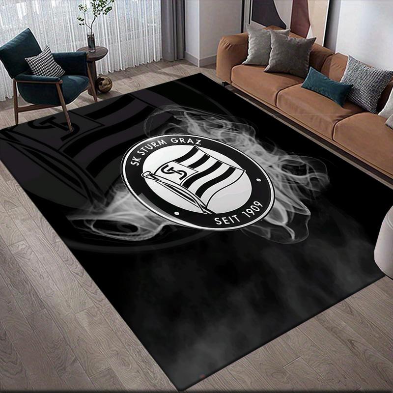 Sportklub Sturm Graz Flannel Pattern Square Carpet,Area Rug,Carpet Rug for Living Room Bedroom Sofa Playroom Decor,Non-slip Floor Mat